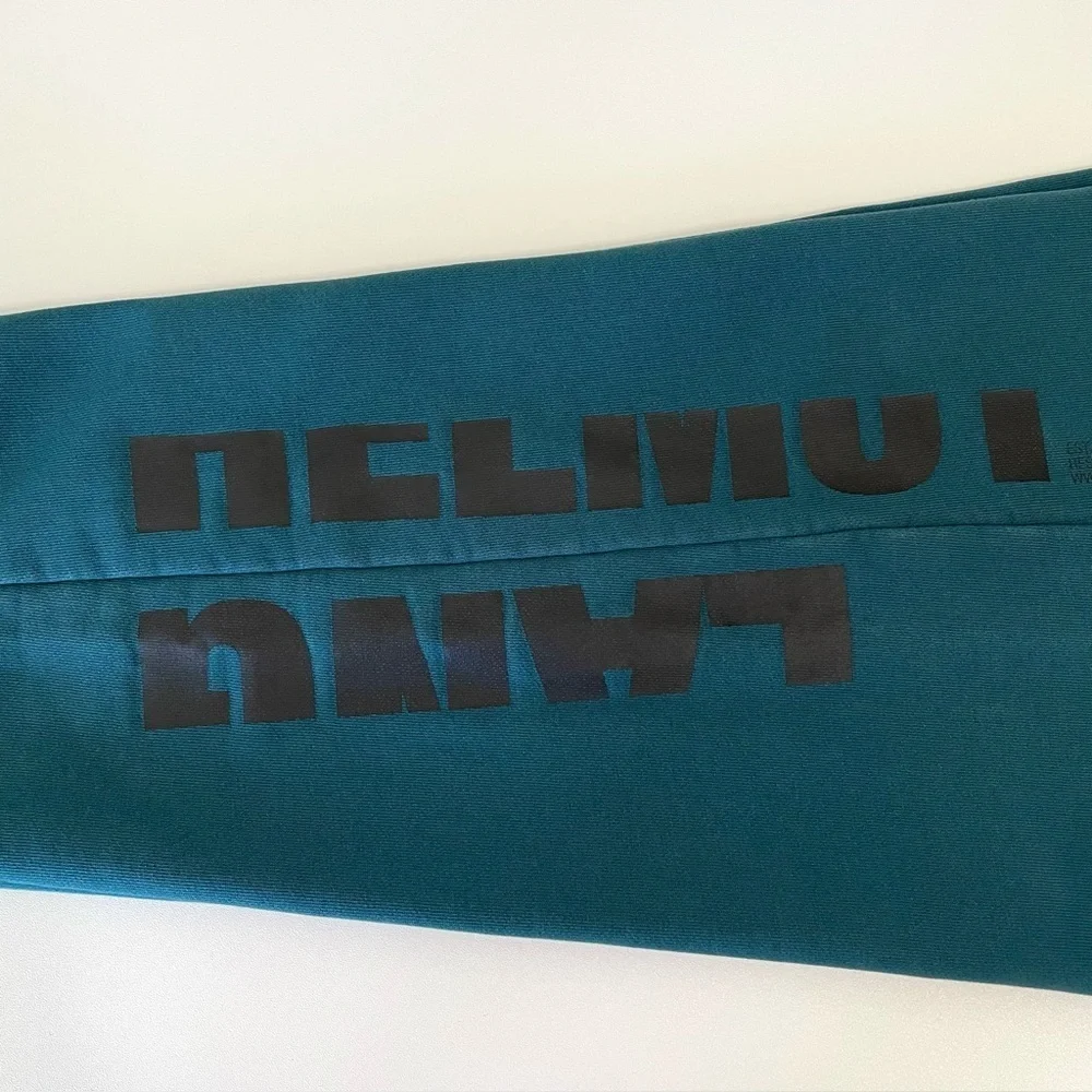 Helmut Lang Slim Logo Jogger Pant Drawstring Sweatpants Neptune Teal Small